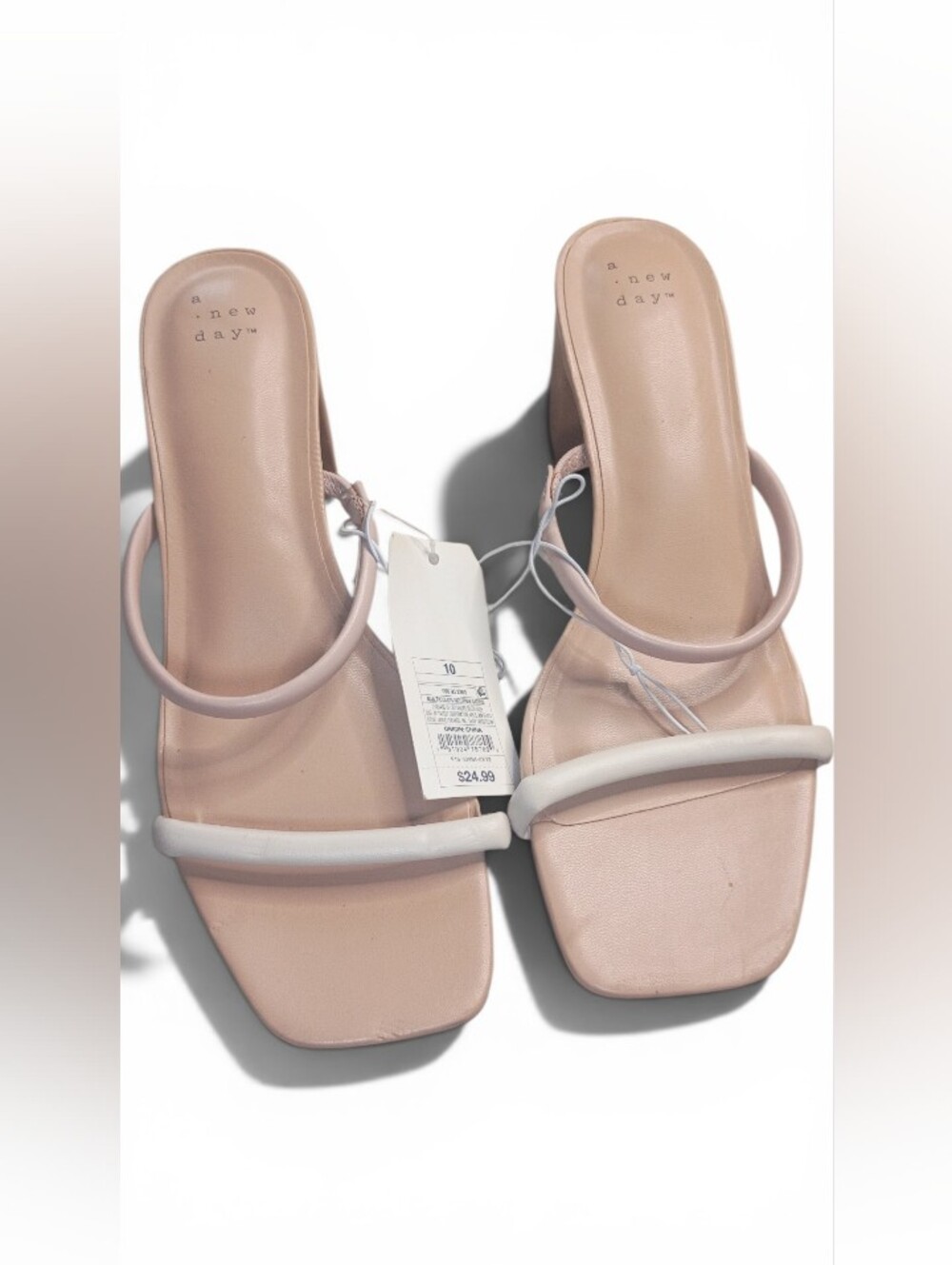 NWT A New Day Cris Two-Tone Block Heel Sandals - Size 10